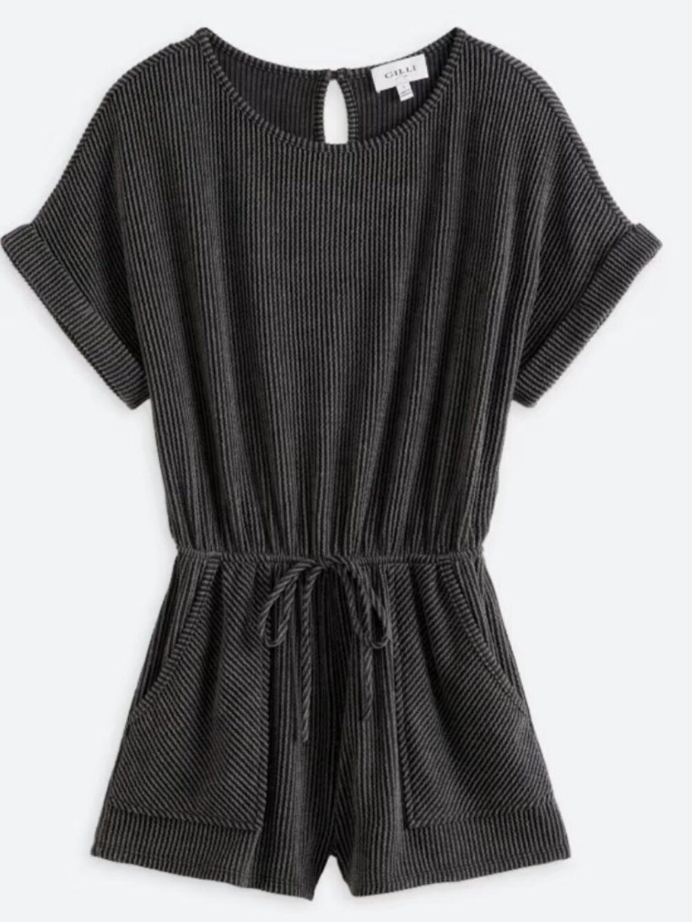 GILLI Short Sleeve Drawstring Romper - XXL